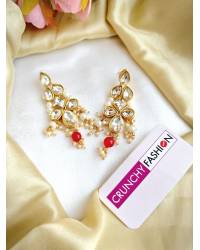 Buy Online Crunchy Fashion Earring Jewelry Oxidised Gold-Plated Enamel  Peach Pearl Pearls Jhumka Earrings RAE1946 Jhumki RAE1946