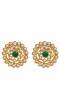 Classy Gold-Plated  Green Pearl Kundan Choker Necklace & Earrings Set RAS0187