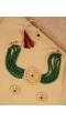 Classy Gold-Plated  Green Pearl Kundan Choker Necklace & Earrings Set RAS0187