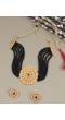 Classy Gold-Plated  Black Pearl Kundan Choker Necklace & Earrings Set RAS0190