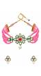 Crunchy Fashion Classy Gold-Plated Light Pink Pearl Kundan Choker Jewellery  Set RAS0415