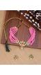 Crunchy Fashion Classy Gold-Plated Light Pink Pearl Kundan Choker Jewellery  Set RAS0415