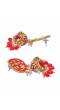 Gold-Plated Kundan Stone Studded Red  Meenakari Jewellery Set RAS0442