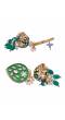 Gold-Plated Kundan Stone Studded Green  Meenakari Jewellery Set RAS0444