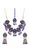 Gold-Plated Kundan Stone Studded Blue  Meenakari Jewellery Set RAS0446