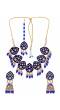 Gold-Plated Kundan Stone Studded Blue  Meenakari Jewellery Set RAS0446