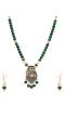 Traditional Gold-plated Royal Bahubali Green Pearl Beads Jewellery Set RAS0457
