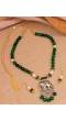 Traditional Gold-plated Royal Bahubali Green Pearl Beads Jewellery Set RAS0457