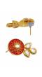 Crunchy Fashion Gold-Plated Indian Choker White Pearl & Kundan Red Jewellery Set RAS0466