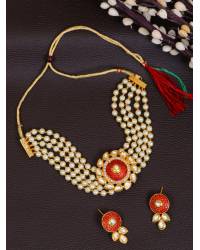 Buy Online Royal Bling Earring Jewelry Gold-Plated Enamel Nakashi  Pink Pearl Pearls Jhumka Earrings RAE1941 Jewellery RAE1941