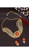 Crunchy Fashion Gold-Plated Indian Choker White Pearl & Kundan Red Jewellery Set RAS0466