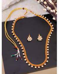 Buy Online Royal Bling Earring Jewelry Gold-Plated Meenakari Chandbali Floral Green  Earrings With Pearls RAE1061 Jewellery RAE1061