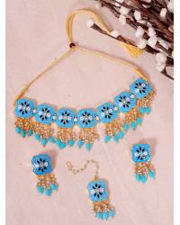 Buy Online Crunchy Fashion Earring Jewelry Blue Crystal  Flower Pendant Set Jewellery CFS0212