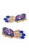 Crunchy Fashion Indian Gold-Plated Royal Blue Meenakari  Rajasthani Design Choker Jewellery Set RAS0486