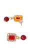 Crunchy Fashion Trendy Red Pearl  Emerald Stone Choker Jewellery set RAS0490