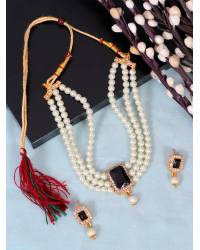 Buy Online Crunchy Fashion Earring Jewelry Maroon Pearl Ethnic Kundan Maang Tikka For Girls Jewellery SDJTK018