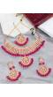 Crunchy Fashion Ethnic Gold-Plated Royal Pink Beaded Enameled Wedding Jewellery Set RAS0500