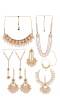 Crunchy Fashion Indian Bridal Gold & White Kundan Long Wedding Collection Jewellery Sets RAS0512