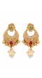Crunchy Fashion Gold-Plated Traditional Red&Green Stone Jewellery Set RAS0523