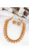 Crunchy Fashion Gold-Plated Peach Kundan Stone Traditional Jewellery Set RAS0527