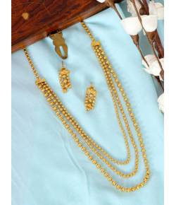 Crunchy Fashion Gold-Plated Multi Layered Jewellery Set RAS0533