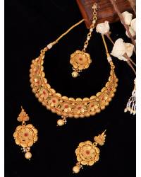 Buy Online Crunchy Fashion Earring Jewelry Handmade Yellow-Purple Blossom Jewellery Set For Haldi Jewellery Sets CFS0498