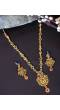 Crunchy Fashion Gold-Plated Antique Morni Kundan Long Jewellery Set RAS0537