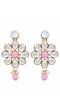 Crunchy Fashion Gold-Plated Pink Studded & Pearl Beaded Jewellery Set RAS0551