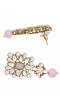 Crunchy Fashion Gold-Tone Pink Kundan Studded & Beaded Choker Jewellery Set RAS0557