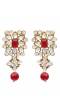 Crunchy Fashion Gold-Tone Red Kundan Studded & Beaded Choker Jewellery Set RAS0559