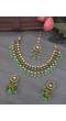 Traditional Gold-Plated Kundan Green Pearl Jewellery Set for Women/Girl's