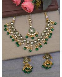 Buy Online Royal Bling Earring Jewelry Traditional Gold-Plated Kundan & Maroon Pearl Choker Jewellery Set  Jewellery Sets RAS0563