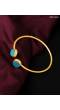 SwaDev  Beautiful Blue Stone Gold Design Simple Kada Bracelet SDJB0014