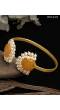 Gold-plated Yellow Square Crystal Pearl Adjustable Kada Bracelet SDJB0018
