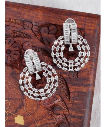 SwaDev Exclusive Designer Stunning American Diamond Drop & Dangler Earring SDJE0005