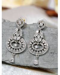 Buy Online Crunchy Fashion Earring Jewelry Gold-Plated Blue Stone Floral Work Earrings RAE1417 Jewellery RAE1417