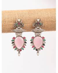 Buy Online Crunchy Fashion Earring Jewelry Luxuria Sparkling Multicolor Sapphire Stone Long Drop-Earrings CFE1704 Jewellery CFE1704