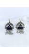 tylish Oxidized Silver Look-Alike Black Earrings for Girls & 