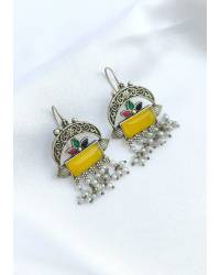 Buy Online Royal Bling Earring Jewelry Yellow Meenakari Jhumka Earrings For Haldi Jewellery RAE2420
