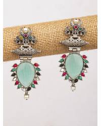 Buy Online Royal Bling Earring Jewelry Gold Plated Kundan Pearl Heavy Jhumka Earrings with Ear Chain Jewellery RAE2427