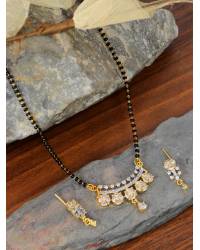 Buy Online Crunchy Fashion Earring Jewelry SwaDev American Diamond Ethnic Gold-Plated Peacocok  Design Mangalsutra Set SDMS0003 MangalSutra SDMS0003