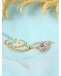 Buy Online Crunchy Fashion Earring Jewelry SwaDev  Rose Gold Trio Party Finger Ring Sets SDJR0003 Ring Set SDJR0003