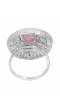 SwaDev  Silver-Plated White & Pink AD-Studded Handcrafted Finger Ring SDJR0010