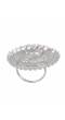 SwaDev Silver-Plated White Floral AD-Studded Adjustable Finger Ring SDJR0023