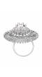 SwaDev Silver-Tone Pink Crystal Studded Ring SDJR0025
