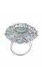 SwaDev Women Green Silver-Plated AD /American Daimond Studded Adjustable Finger Ring SDJR0030