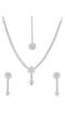 SwaDev White Ruby Flower Silver-Pltaed American Diamond Jewellery Set SDJS0001