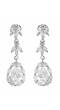 SwaDev White & Silver-Plated Leafy Design American Diamond Jewellery Set SDJS0003