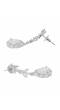 SwaDev White & Silver-Plated Leafy Design American Diamond Jewellery Set SDJS0003