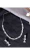 SwaDev White & Silver American Diamond Studded Square Design Jewellery Set SDJS0009